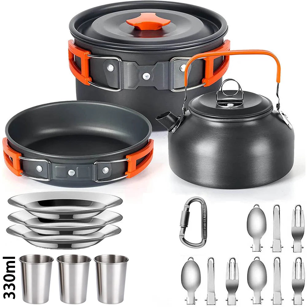 Camping Cooking set Non-stick pots - AureliaAdventure
