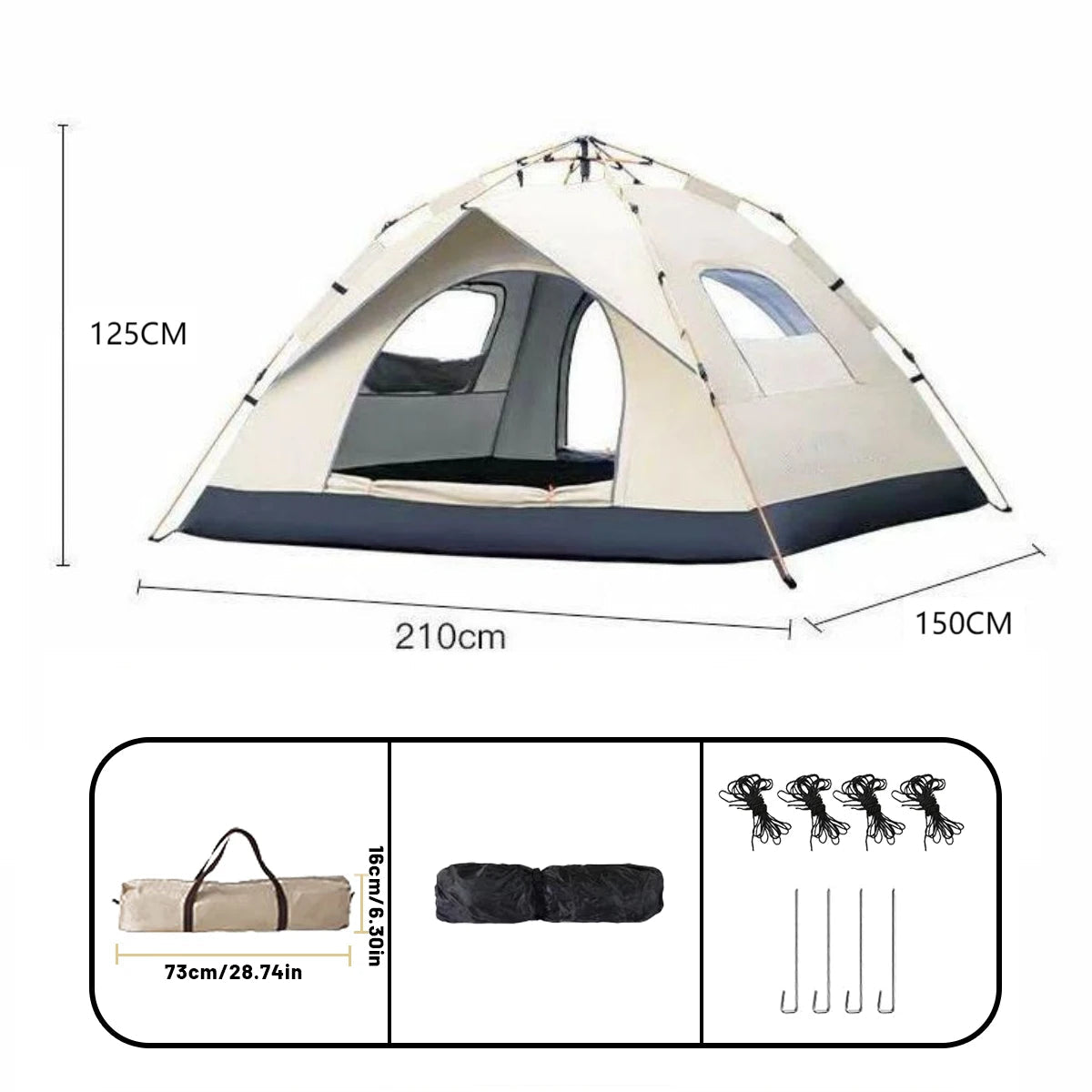 Automatic Pop-Up Tent – Waterproof & UV-Resistant Shelter for Camping, Fishing & Beach - AureliaAdventure