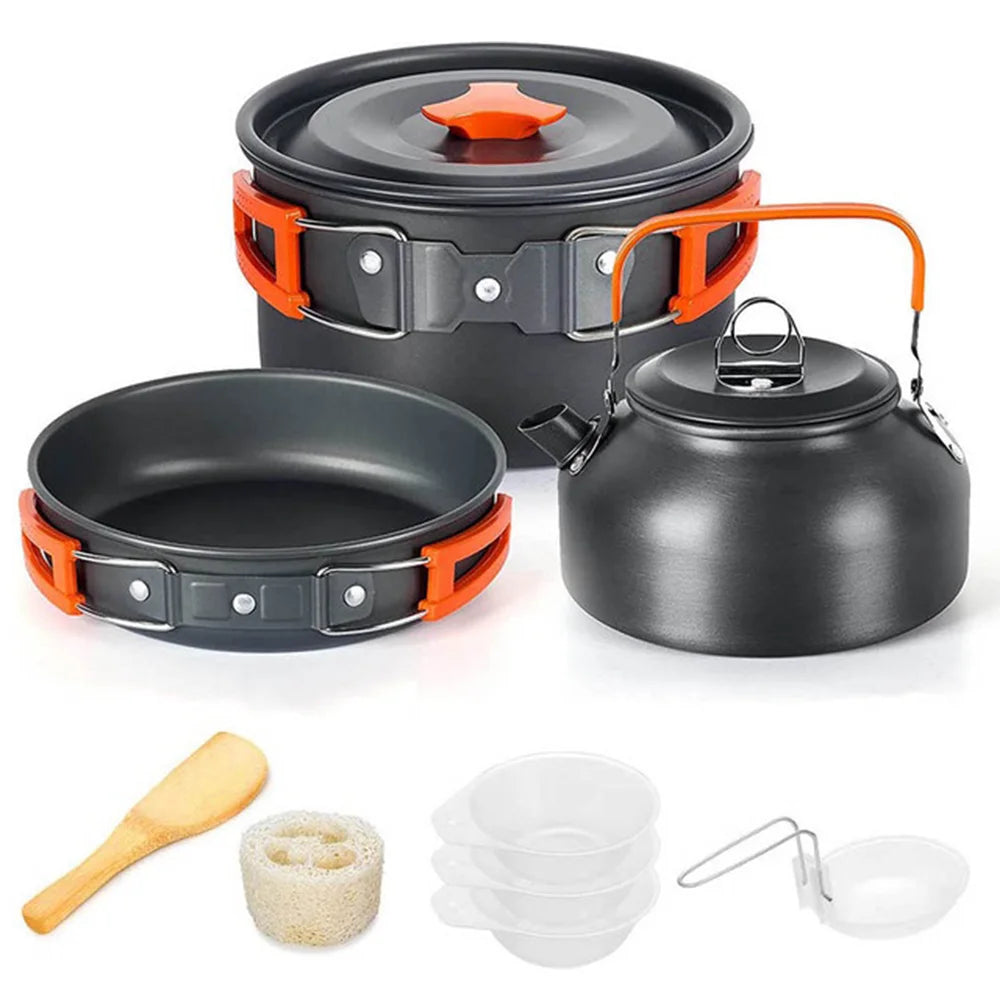 Camping Cooking set Non-stick pots - AureliaAdventure