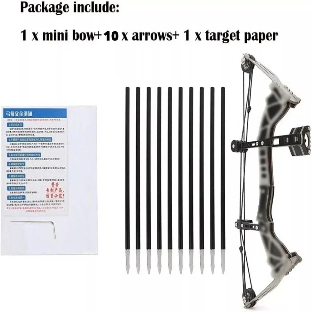 Mini Compound Bow Kit – Archery Practice Set with Arrows & Target - AureliaAdventure