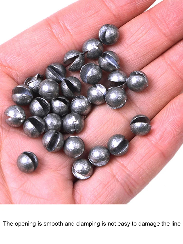 100pcs Round Split Shot Fishing Weights – 0.2g to 2g Easy-Install Sinkers for Precise Casting - AureliaAdventure