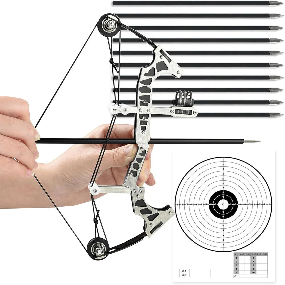 Mini Compound Bow Kit – Archery Practice Set with Arrows & Target - AureliaAdventure