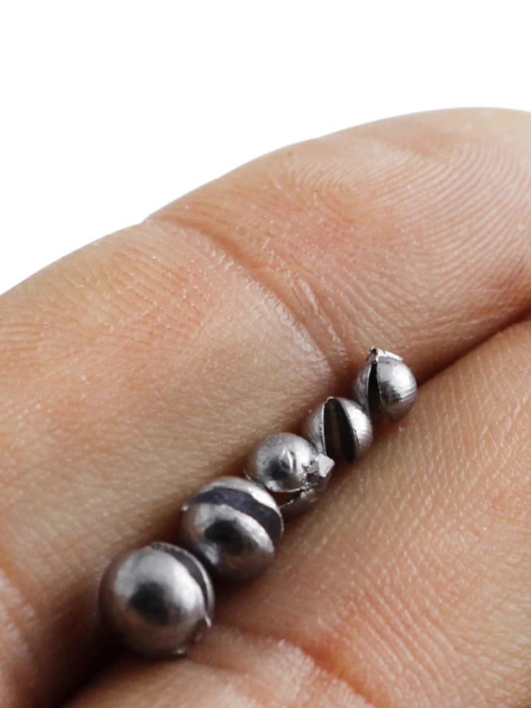 100pcs Round Split Shot Fishing Weights – 0.2g to 2g Easy-Install Sinkers for Precise Casting - AureliaAdventure