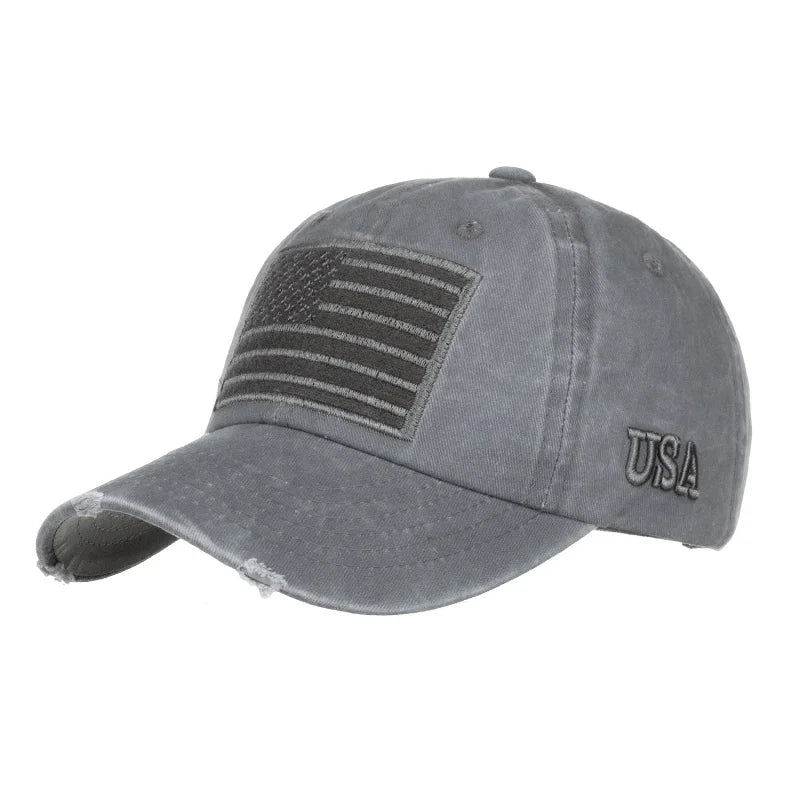 USA Distressed Outdoor Hat – Vintage Flag Cap for Hiking, Fishing & Everyday Wear - AureliaAdventure