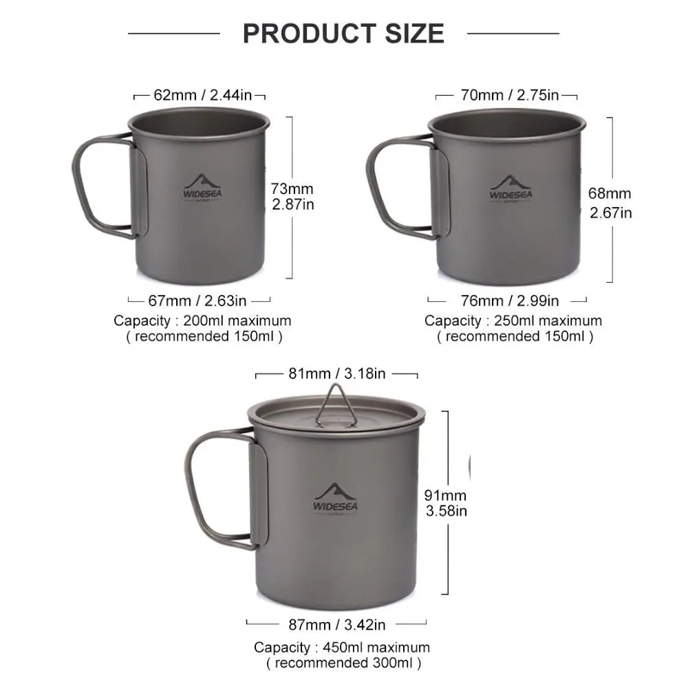 Widesea Titanium Camping Mug – Ultralight Outdoor Cup for Hiking & Travel - AureliaAdventure
