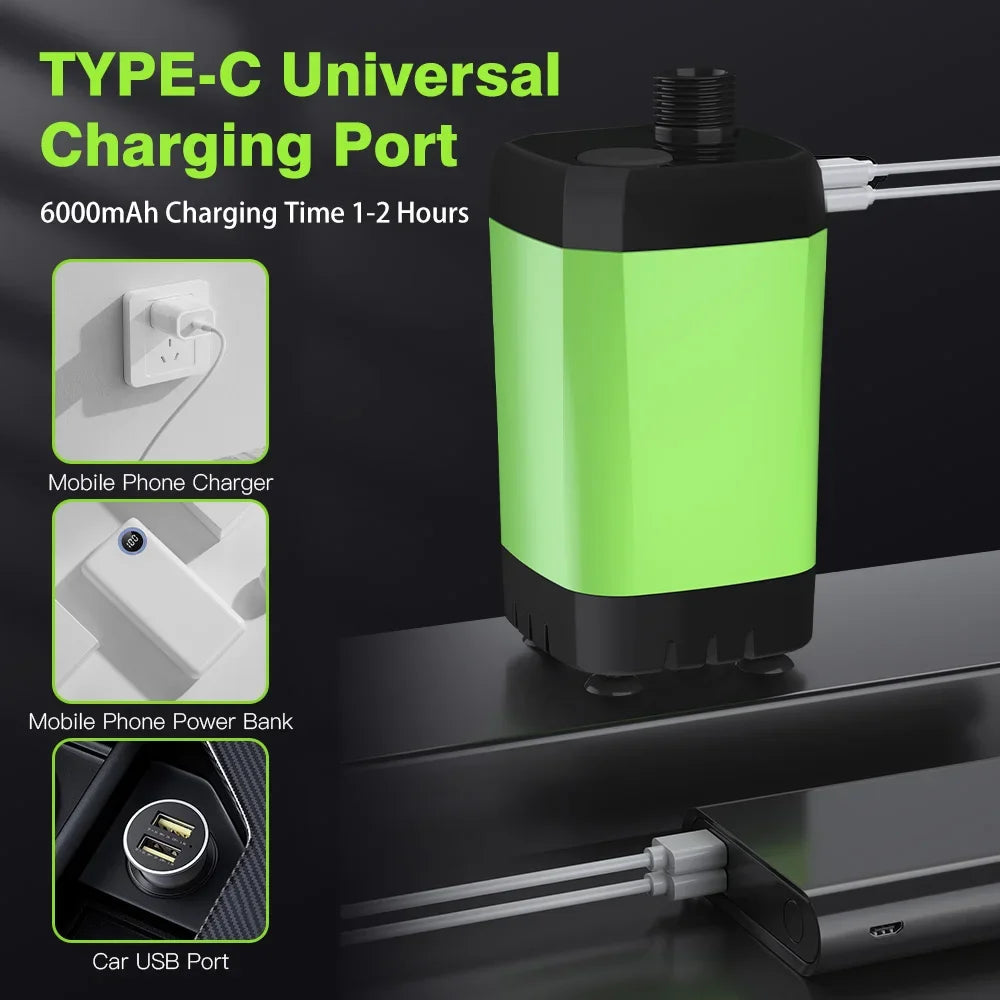 Portable Camping Shower Kit – Digital Display & 6000mAh Pump - AureliaAdventure