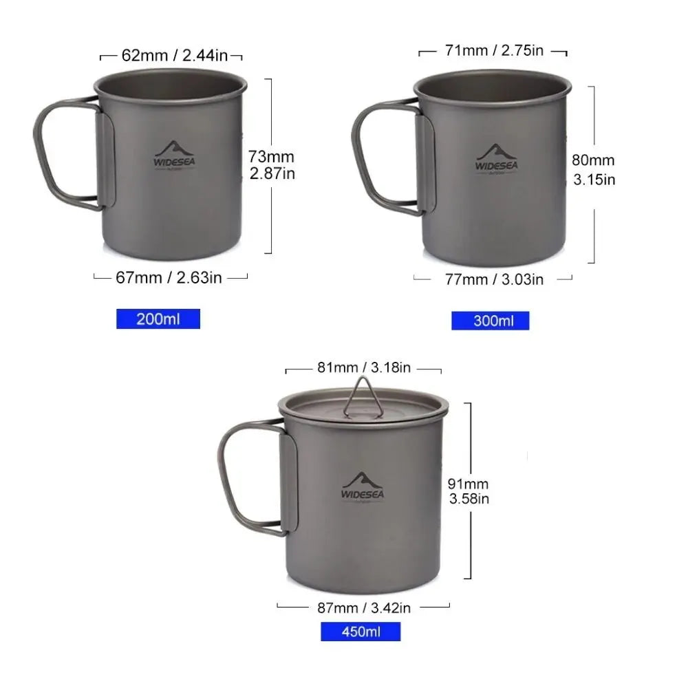 Widesea Titanium Camping Mug – Ultralight Outdoor Cup for Hiking & Travel - AureliaAdventure