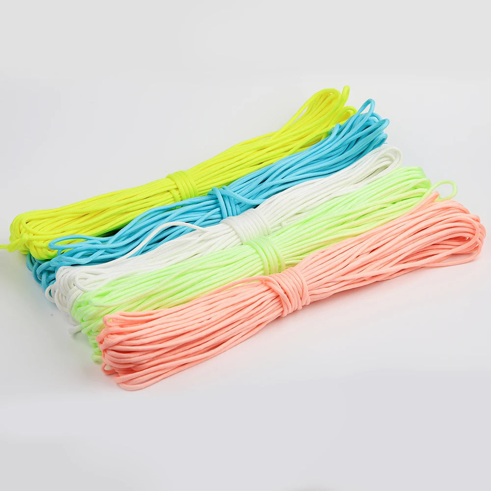 9-Core Glow-in-the-Dark Paracord – 550lb 4mm Luminous Survival Rope for Camping, Lanyards & Outdoor Use - AureliaAdventure