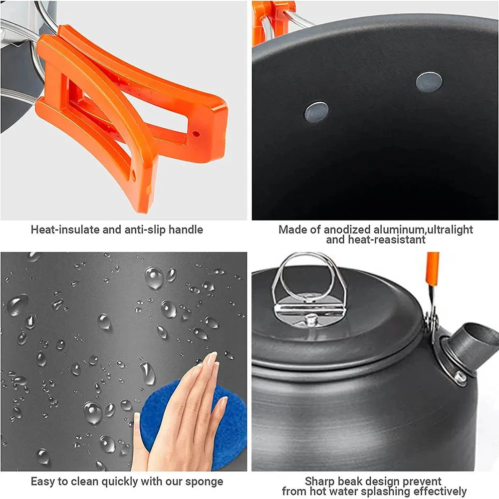 Camping Cooking set Non-stick pots - AureliaAdventure