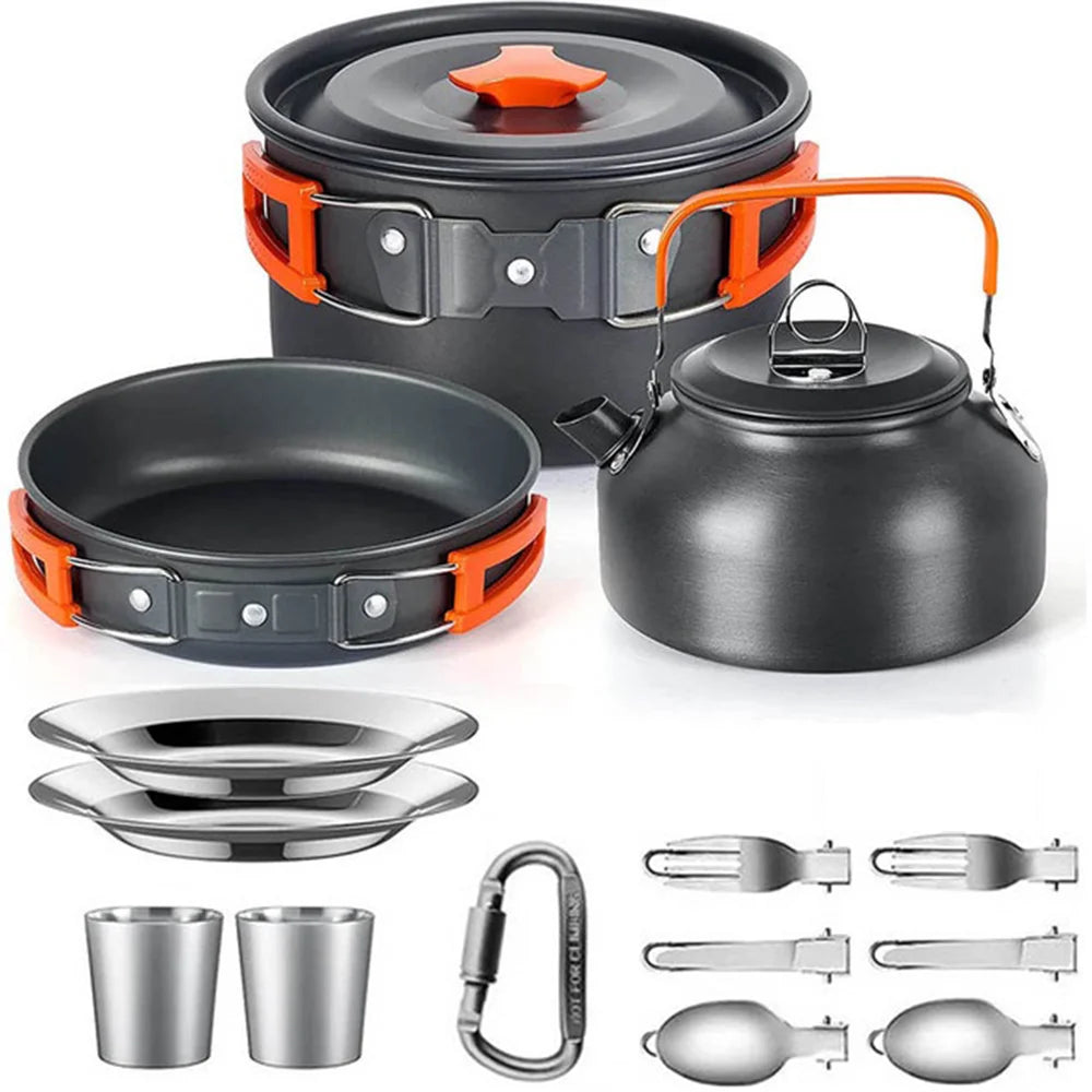 Camping Cooking set Non-stick pots - AureliaAdventure