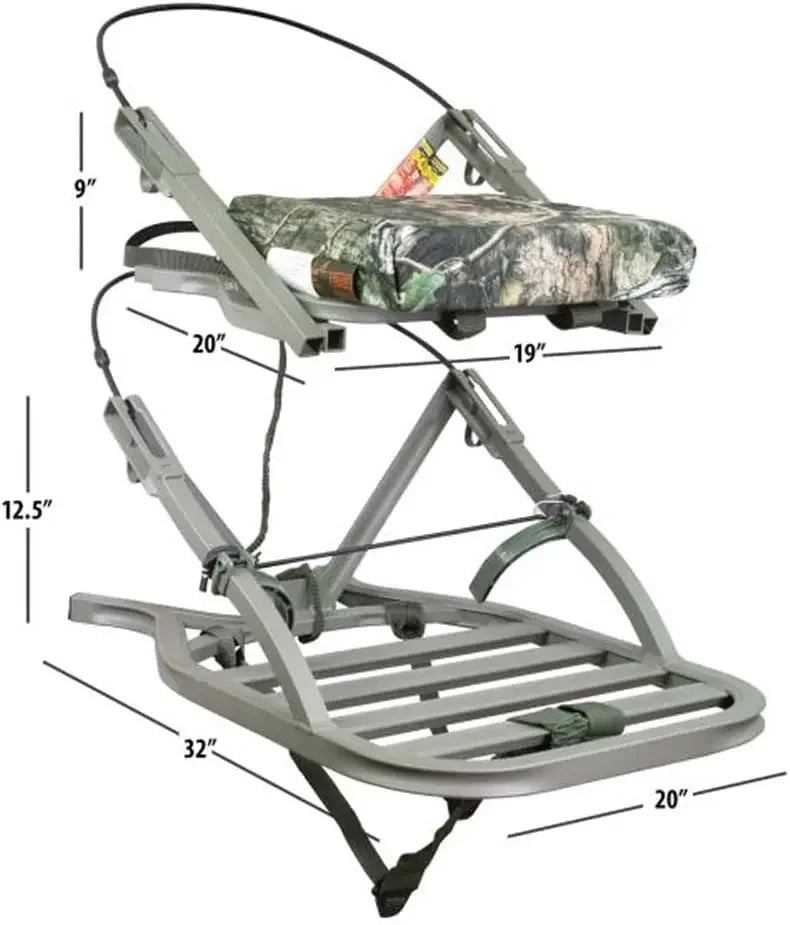 Climbing Treestand with Mossy Oak Camo – Silent, Portable Hunting Blind for Bow & Rifle - AureliaAdventure