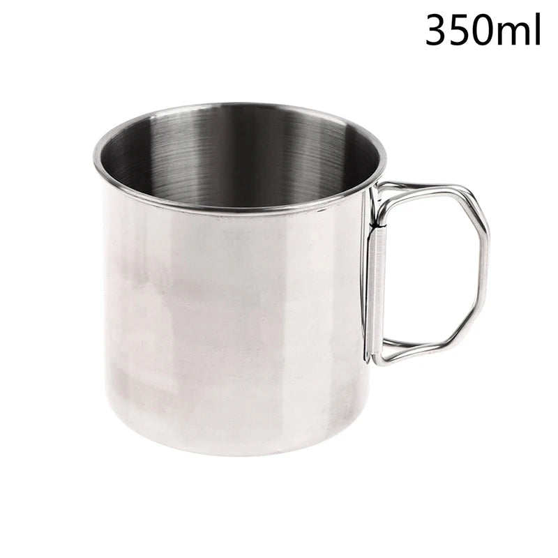 Stainless Steel Carabiner Camping Cup – Folding Handle Mug - AureliaAdventure