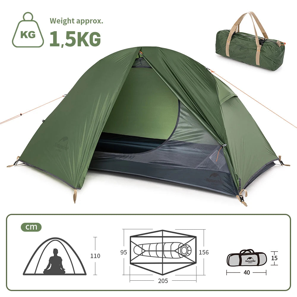 Ultralight 1-Person Backpacking Tent – 20D Nylon Waterproof Camping Shelter - AureliaAdventure