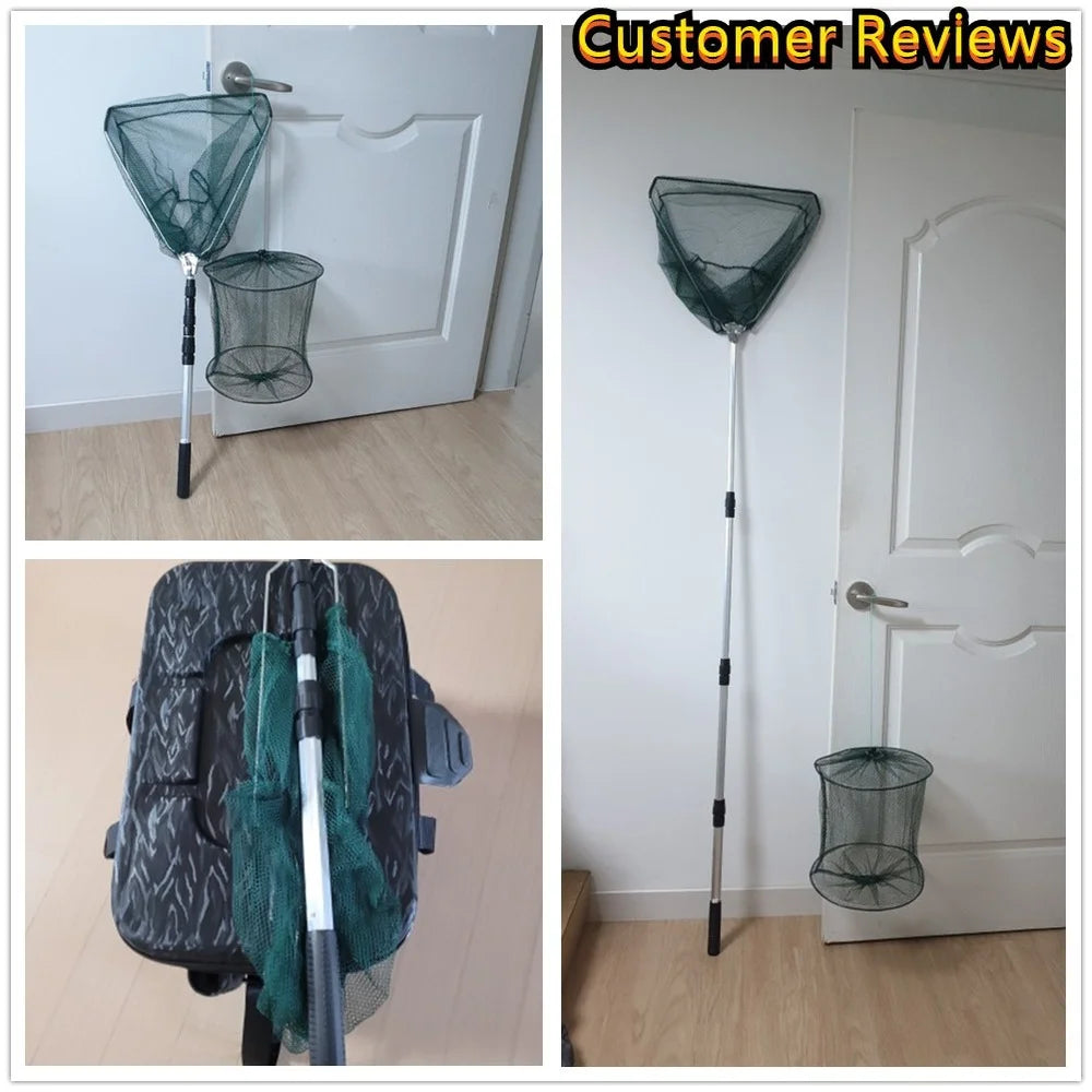 Telescopic Folding Landing Net – Extendable Fishing Net for Fly, Carp & Sea Fishing - AureliaAdventure