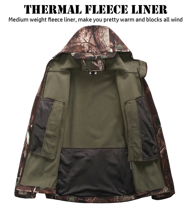 Men's Silent Soft Shell Camouflage Jacket - AureliaAdventure