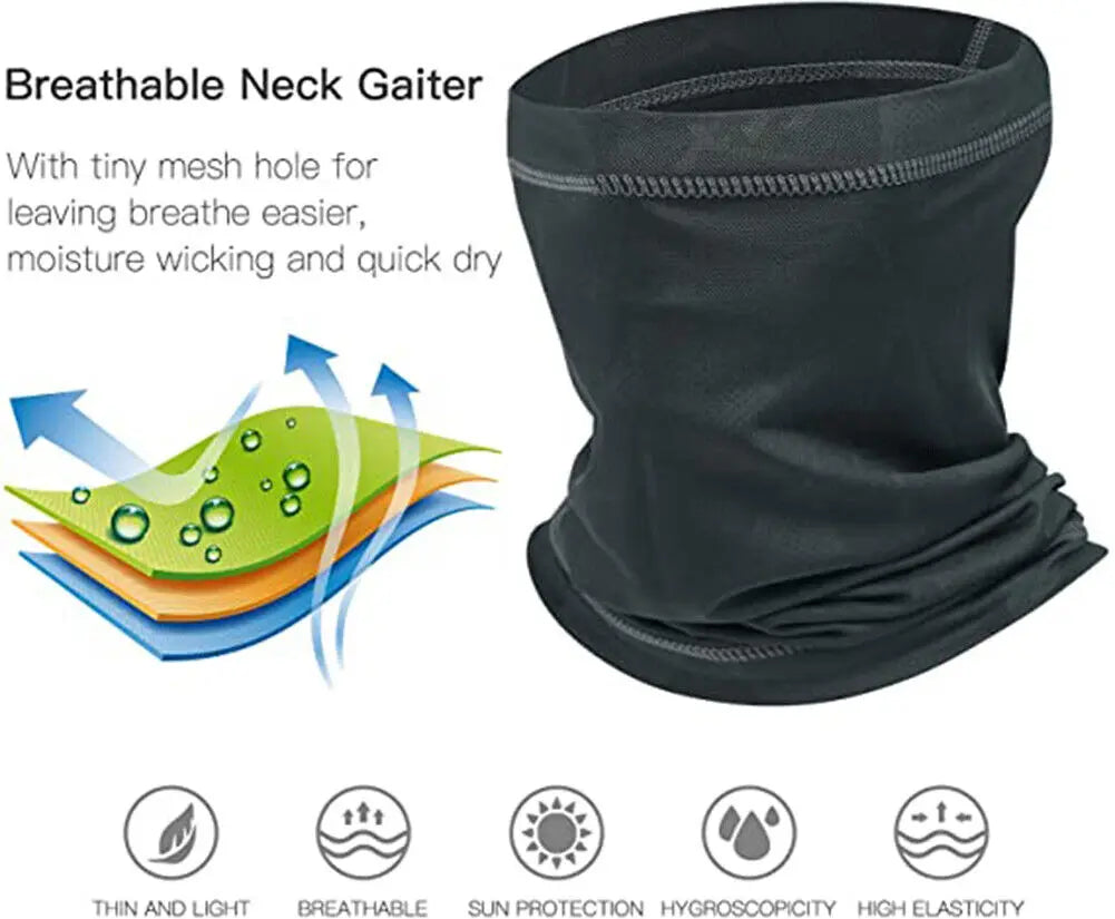 UPF 50+ UV Fishing Neck Gaiter – Breathable Sun Protection Face Mask for Outdoor Sports - AureliaAdventure