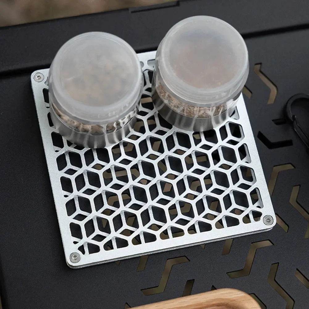 Aluminum Camping Heat-Resistant Mat – Double Layer Coaster for Hot Pots & Dishes - AureliaAdventure