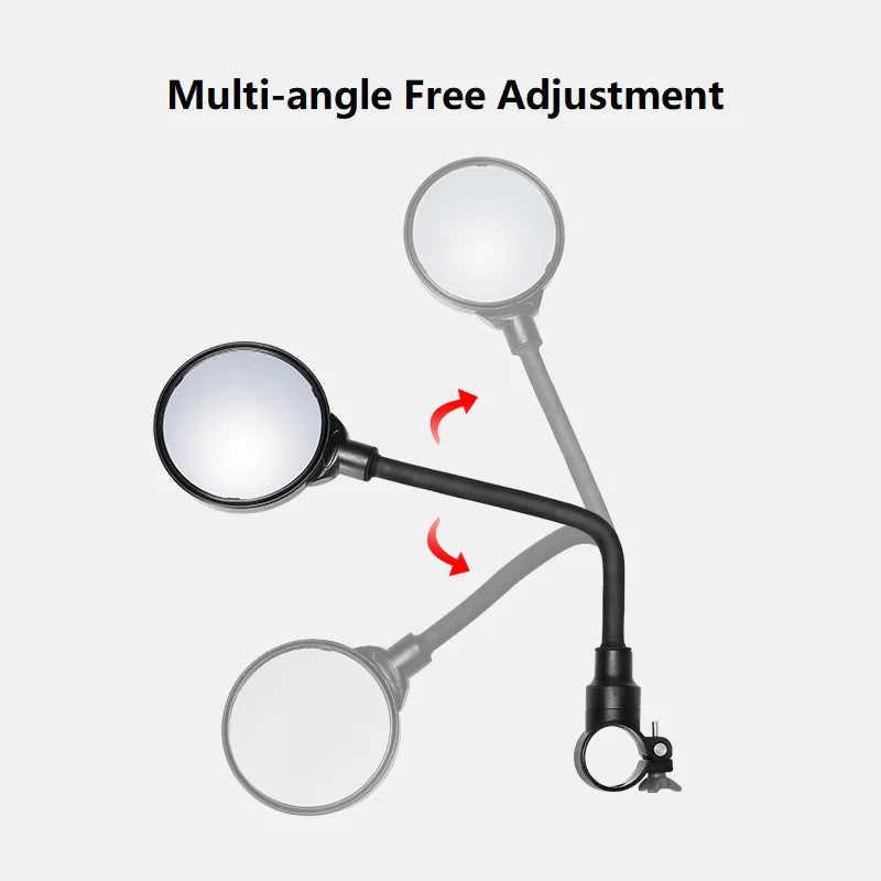 Bicycle Rearview Handlebar Mirrors 360 for Mountain Road Bike Motorcycle Bendable Hose Adjustable Rearview Mirror - AureliaAdventure