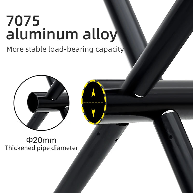 PACOONE Portable Folding Camping Stool – Lightweight Aluminum Alloy Chair with Storage Pocket - AureliaAdventure