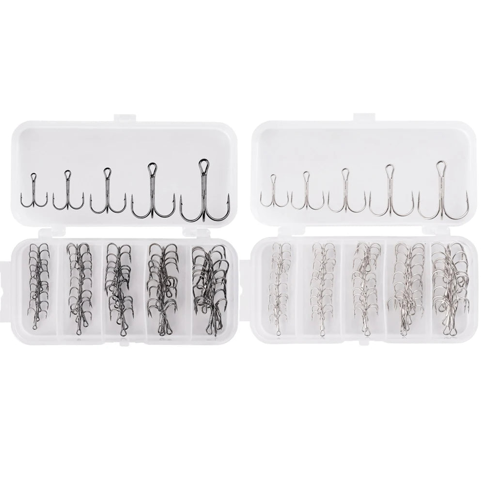 50pcs Treble Fishing Hooks Kit - AureliaAdventure