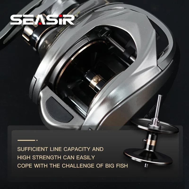 Seasir Megacuda Baitcasting Reel – 15kg Drag, 6.5:1 Gear Ratio, Jigging & Saltwater Ready - AureliaAdventure