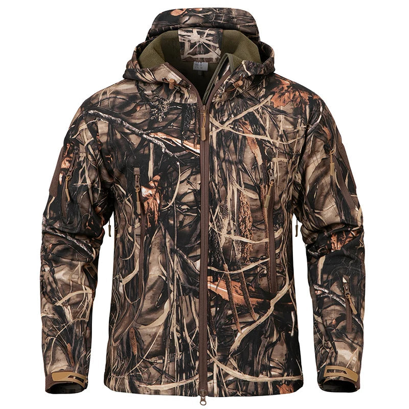 Men's Silent Soft Shell Camouflage Jacket - AureliaAdventure