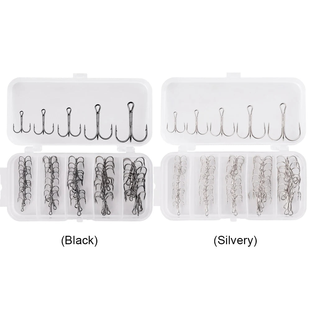50pcs Treble Fishing Hooks Kit - AureliaAdventure