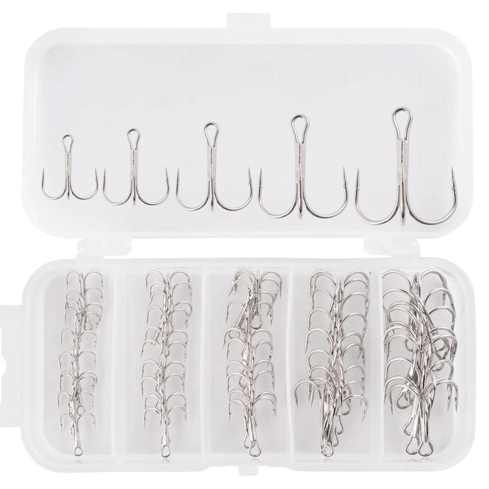 50pcs Treble Fishing Hooks Kit - AureliaAdventure