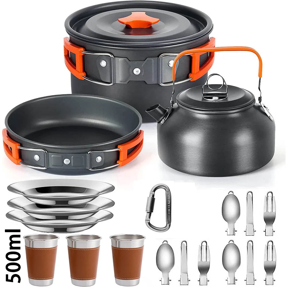 Camping Cooking set Non-stick pots - AureliaAdventure