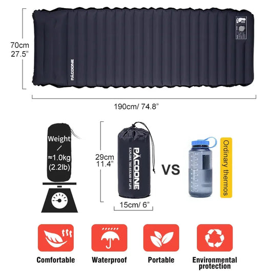 Ultralight Self-Inflating Camping Mattress – Thick Outdoor Sleeping Pad with Built-In Pump - AureliaAdventure