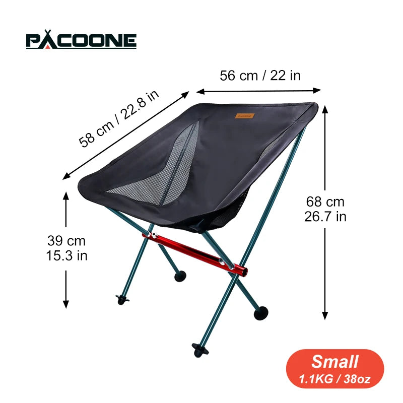 PACOONE Ultralight Folding Moon Chair – Portable Detachable Camping Seat for Travel, Fishing, Hiking & Beach - AureliaAdventure