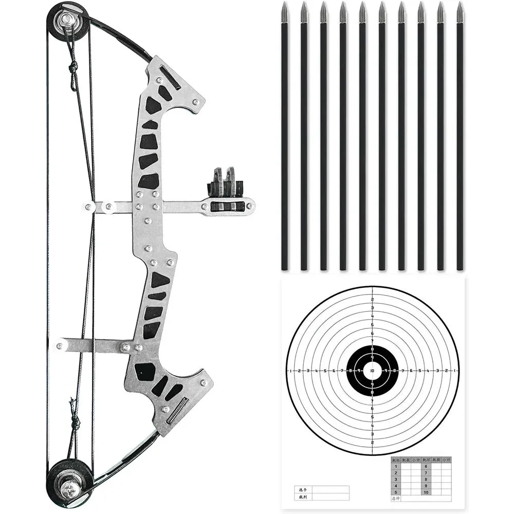 Mini Compound Bow Kit – Archery Practice Set with Arrows & Target - AureliaAdventure