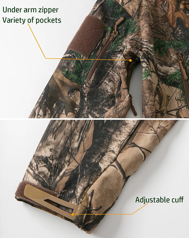 Men's Silent Soft Shell Camouflage Jacket - AureliaAdventure