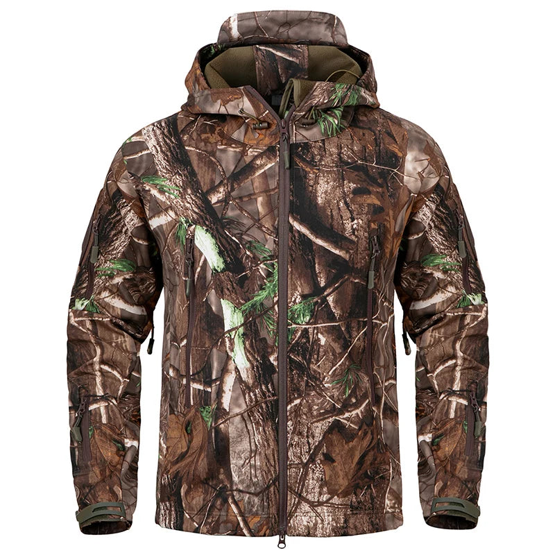Men's Silent Soft Shell Camouflage Jacket - AureliaAdventure