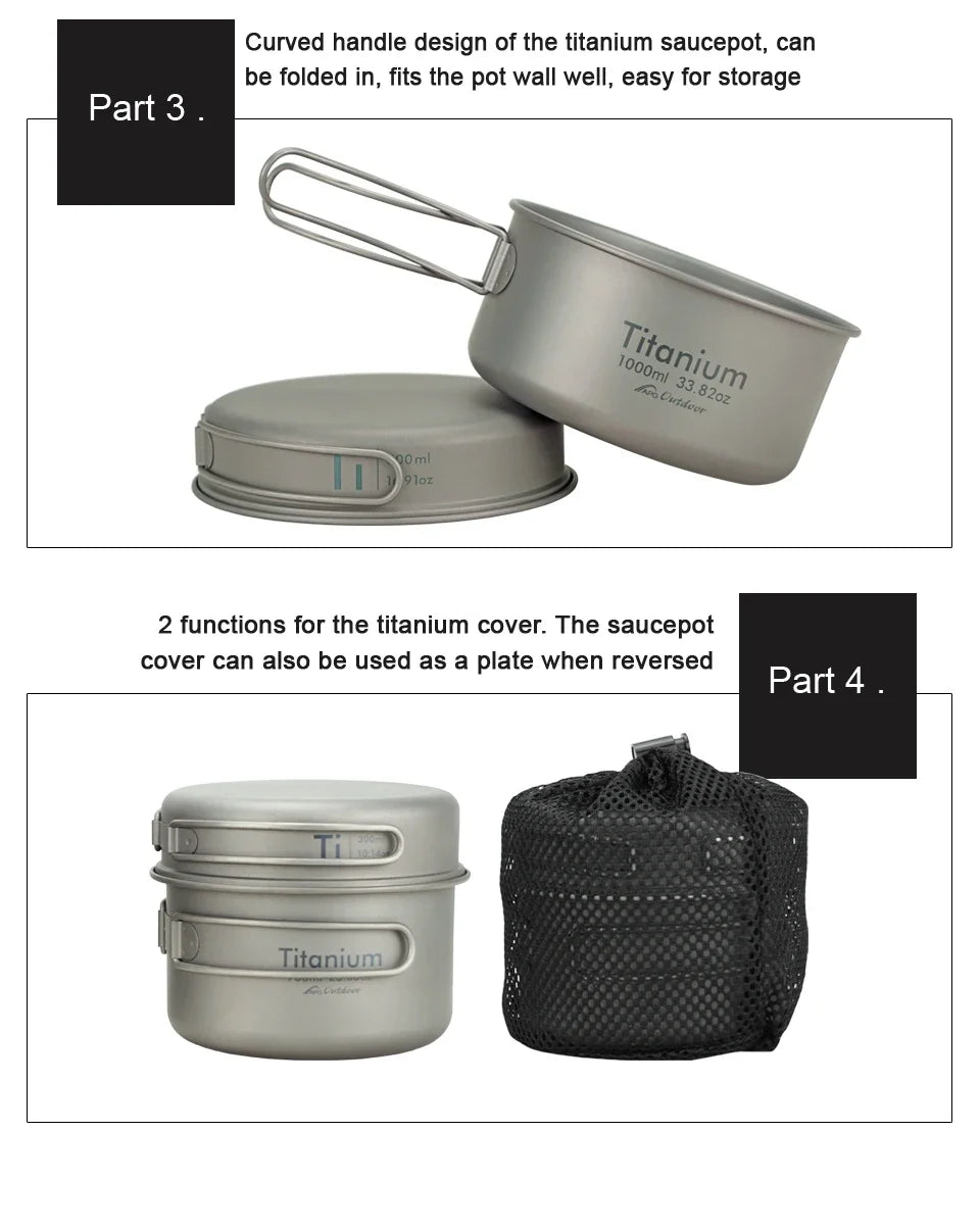 Titanium Pan Outdoor Cookware - AureliaAdventure