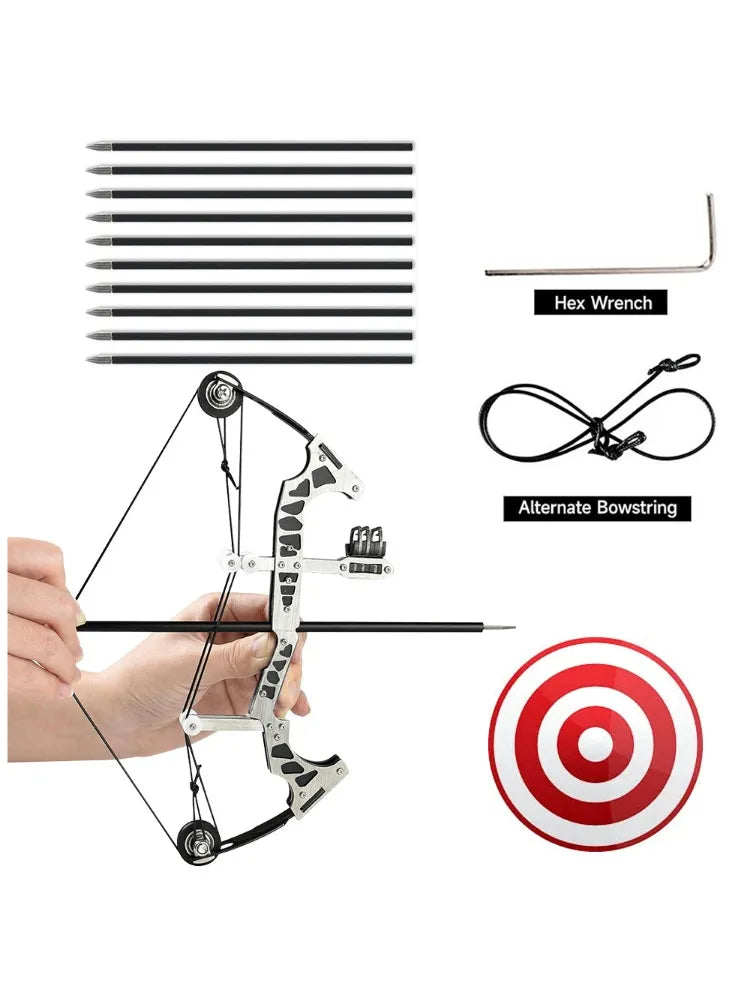 Mini Compound Bow Kit – Archery Practice Set with Arrows & Target - AureliaAdventure