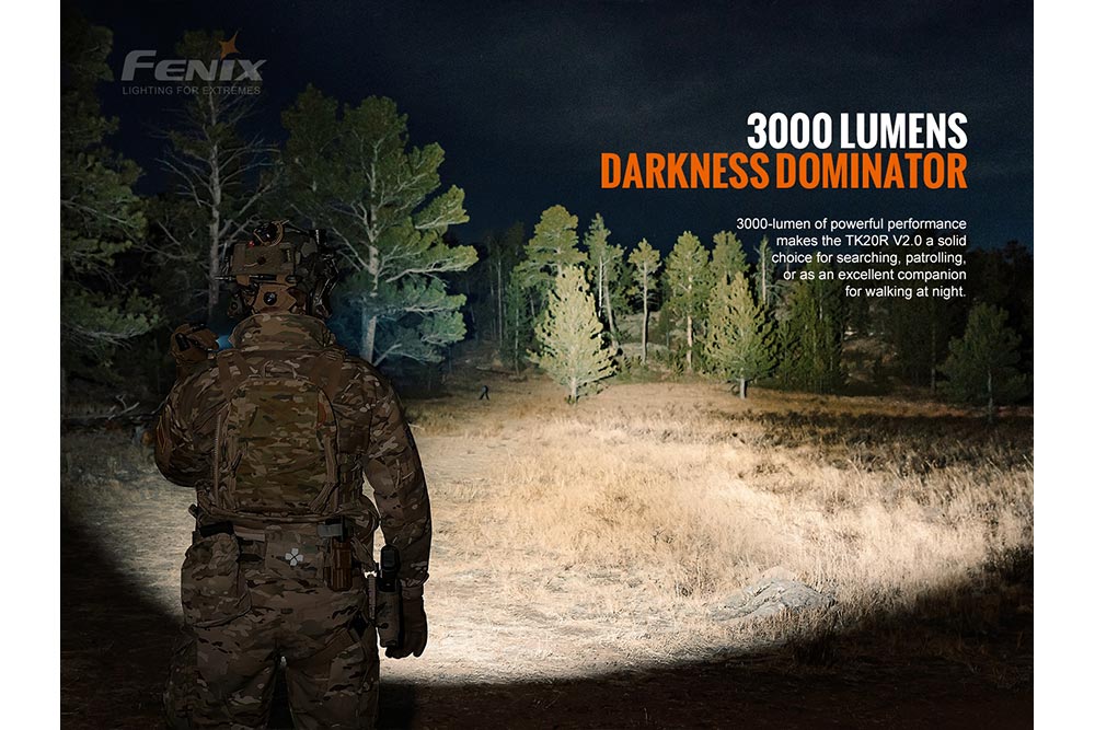 Fenix TK20R V2.0 Rechargeable LED Flashlight - 3000 Lumens - AureliaAdventure